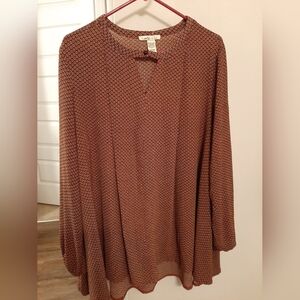 Camille & Co Brown/Navy Patterned Flowy Tunic